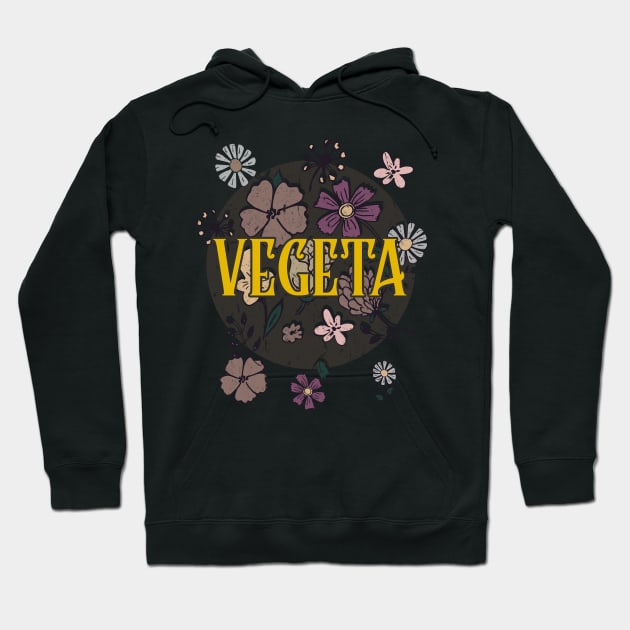 Aesthetic Proud Name Vegeta Flowers Anime Retro Styles Hoodie by Kisos Thass